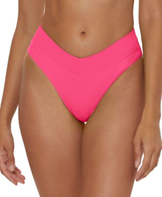 Becca - Women's Modern Edge Textured Rib High-Waist Bikini Bottoms