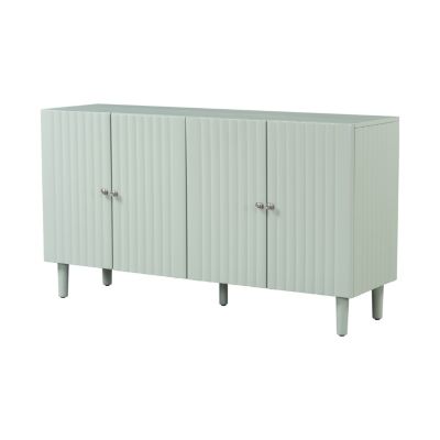 Streamdale Elegant Four-Door Sideboard with Wavy Doors, Cylindrical Legs & Metal Handles