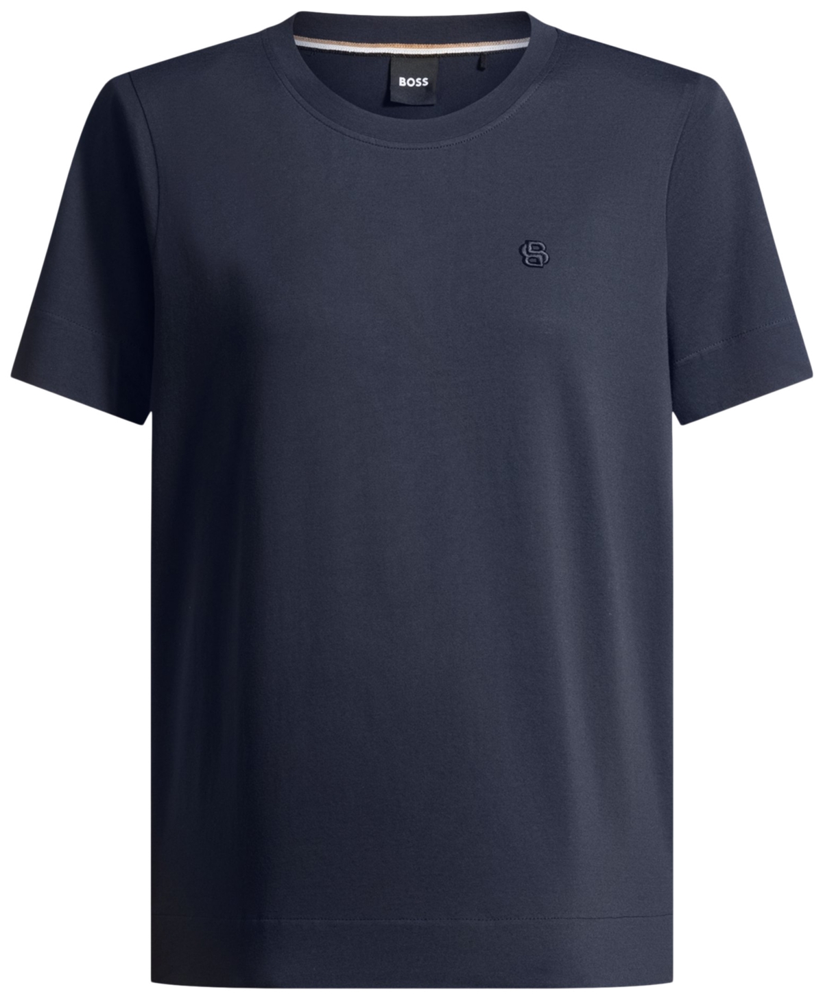 Hugo Boss Boss By  Women's Mercerized Cotton T-shirt In Dark Blue