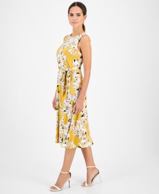 Kasper Women's Floral-Print Sleeveless Fit & Flare Dress
