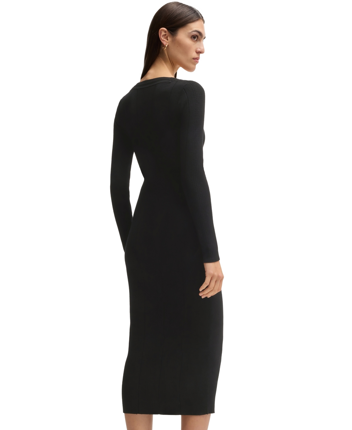 Hugo Boss Knitted Relaxed-fit Dress With Anti-bacterial Finish In Black