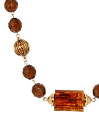 Topaz Glass Bead Strand Necklace