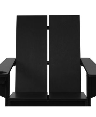 Outdoor HDPE Modern Adirondack Chair with Cup Holder