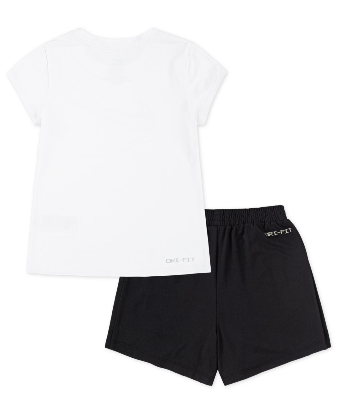 Nike Girls' 4-6X All Day Play Short-Sleeve T-Shirt and Skort, 2-Piece Set, цвет: Чёрный / Белый — фото 5