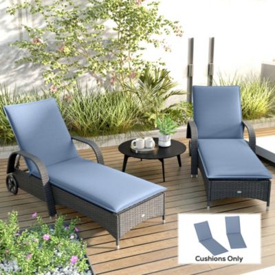 2PCS Chaise Lounge Chair Cushion, 76" x 23"