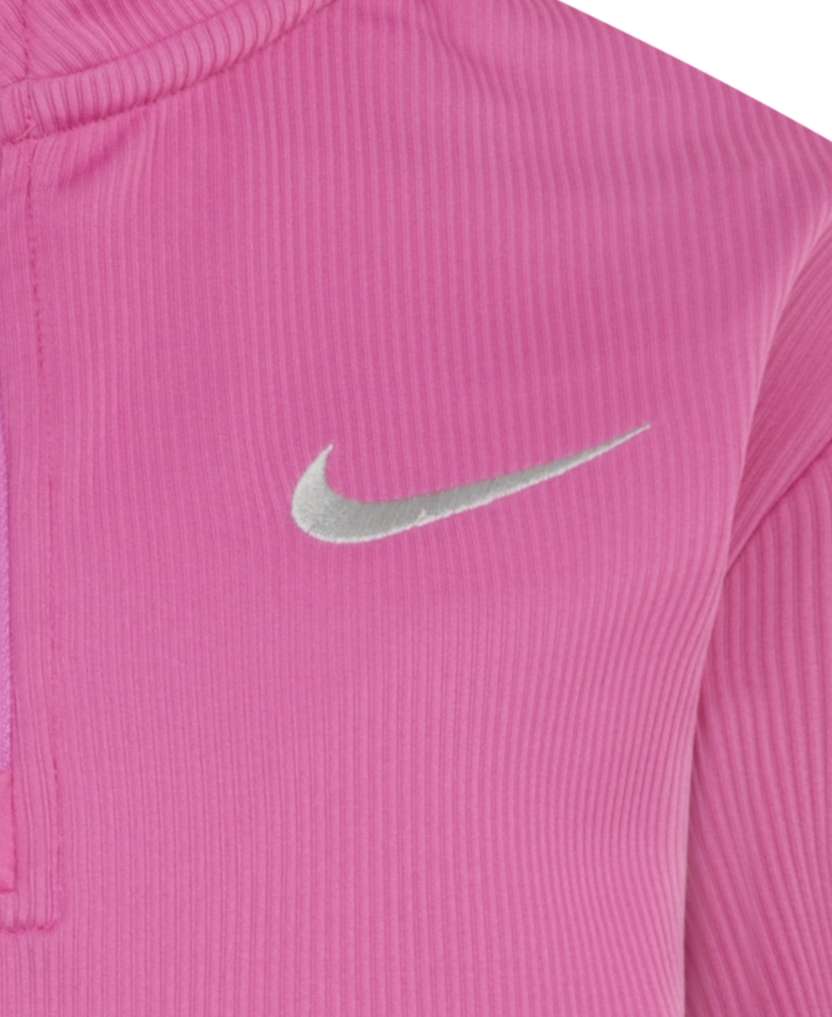 Nike Little Girls 2-piece Ribbed Quarter-zip Top And Leggings Set In Playful Pink