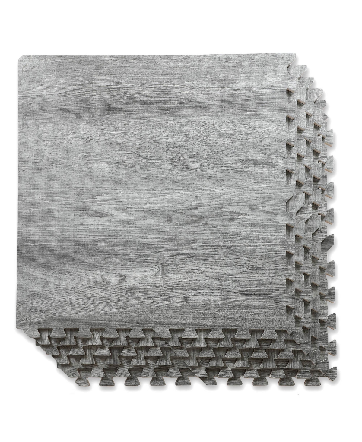 100 SqFt 3/8" Natural Gray Wood Grain Foam Mat Interlocking Mat Tiles 25pcs