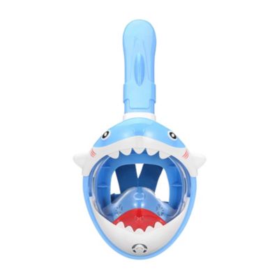 Sharky Blue Full Face Snorkel Mask – Anti-Fog, Safe Waterproof Underwater Snorkeling Mask for Kids & Teenagers