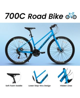 Streamdale 700C Road Hybrid Bike for Adult, 21-Speed Road Bike Road Bicycle Carbon Steel Frame/Dual-Disc Brakes/Multiple Colors