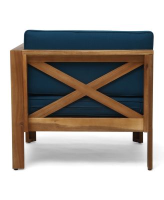 Streamdale Exotic Acacia Wood Sectional Sofa Set with Water-Resistant Cushions for Outdoor Comfort