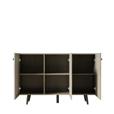 Streamdale Gray Storage Cabinet with 3 Doors, Adjustable Shelf, and Coffee Bar