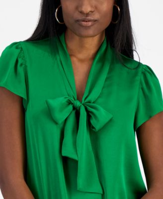 Women's Tie-Front Flutter-Sleeve Blouse, Exclusively at Macy's 