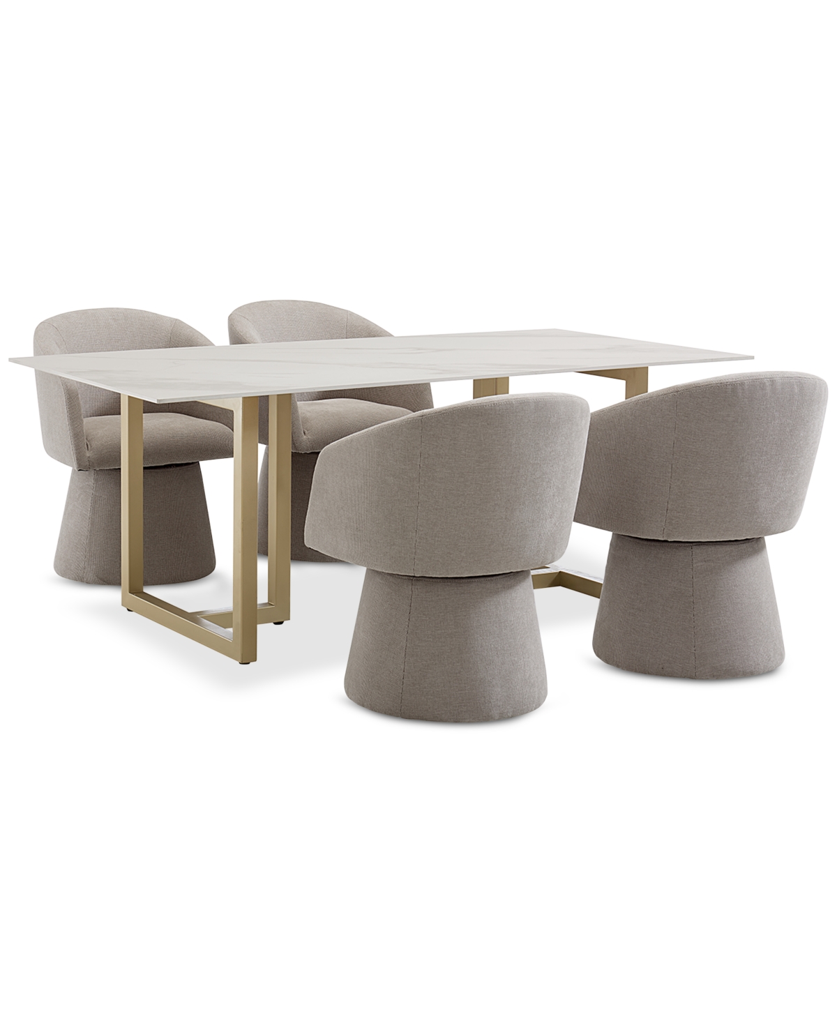Macy's 5 Pc. Dining Set (emila Rectangular Table & 4 Korder Chairs), Created For  In Sand
