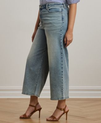 Plus Size High-Rise Wide-Leg Cropped Jeans