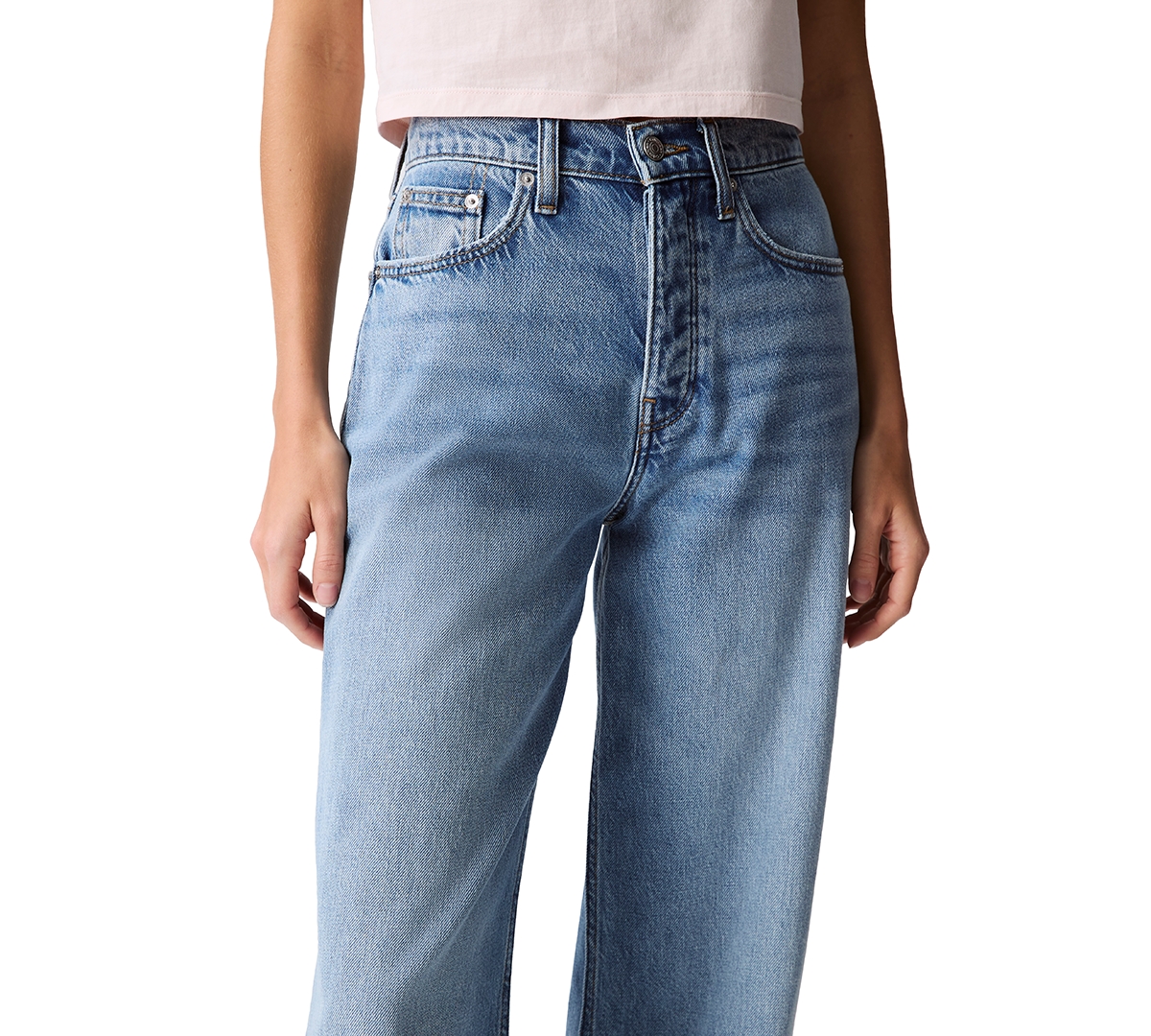 CALVIN KLEIN JEANS EST.1978 WOMEN'S HIGH-RISE WIDE-LEG DENIM JEANS 