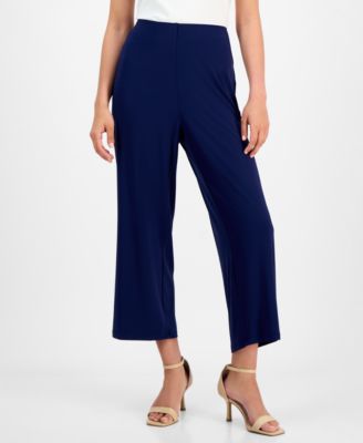 AK Anne Klein - Petite Mid-Rise Cropped Wide-Leg Pants