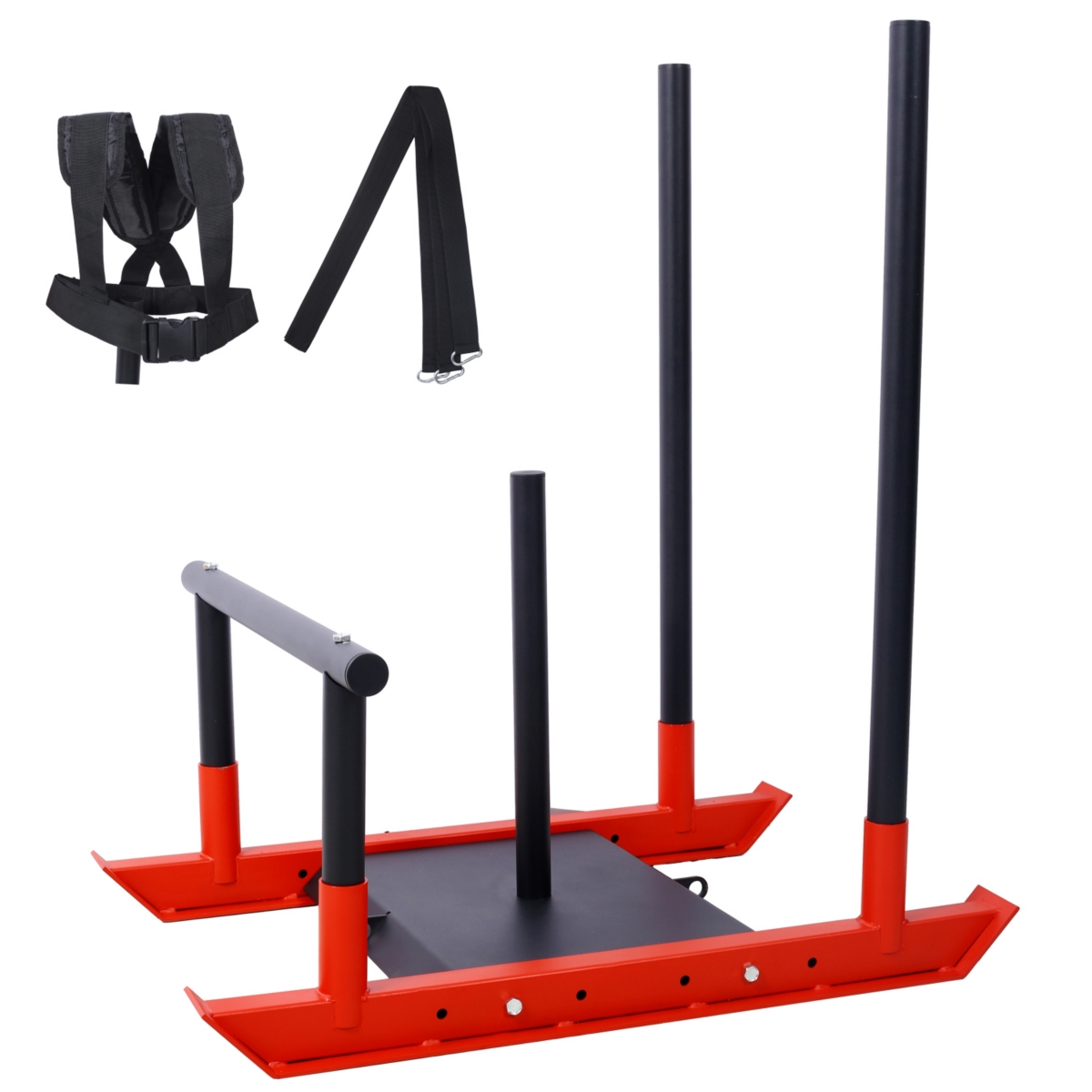 Heavy-Duty Weight Sled: Muscle and Power Training - Black+red