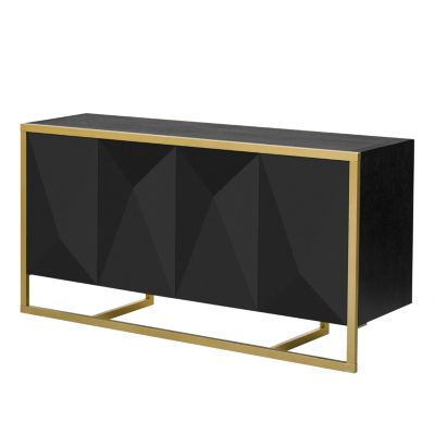 Mahogany Veneer Modern Sideboard with Unique Metal Legs,Suitable for Study,Entryway, Hallway, Living Room, Foyer