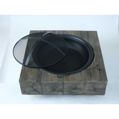 Streamdale Wood-Fueled Outdoor Fire Pit with Wood Grain Design