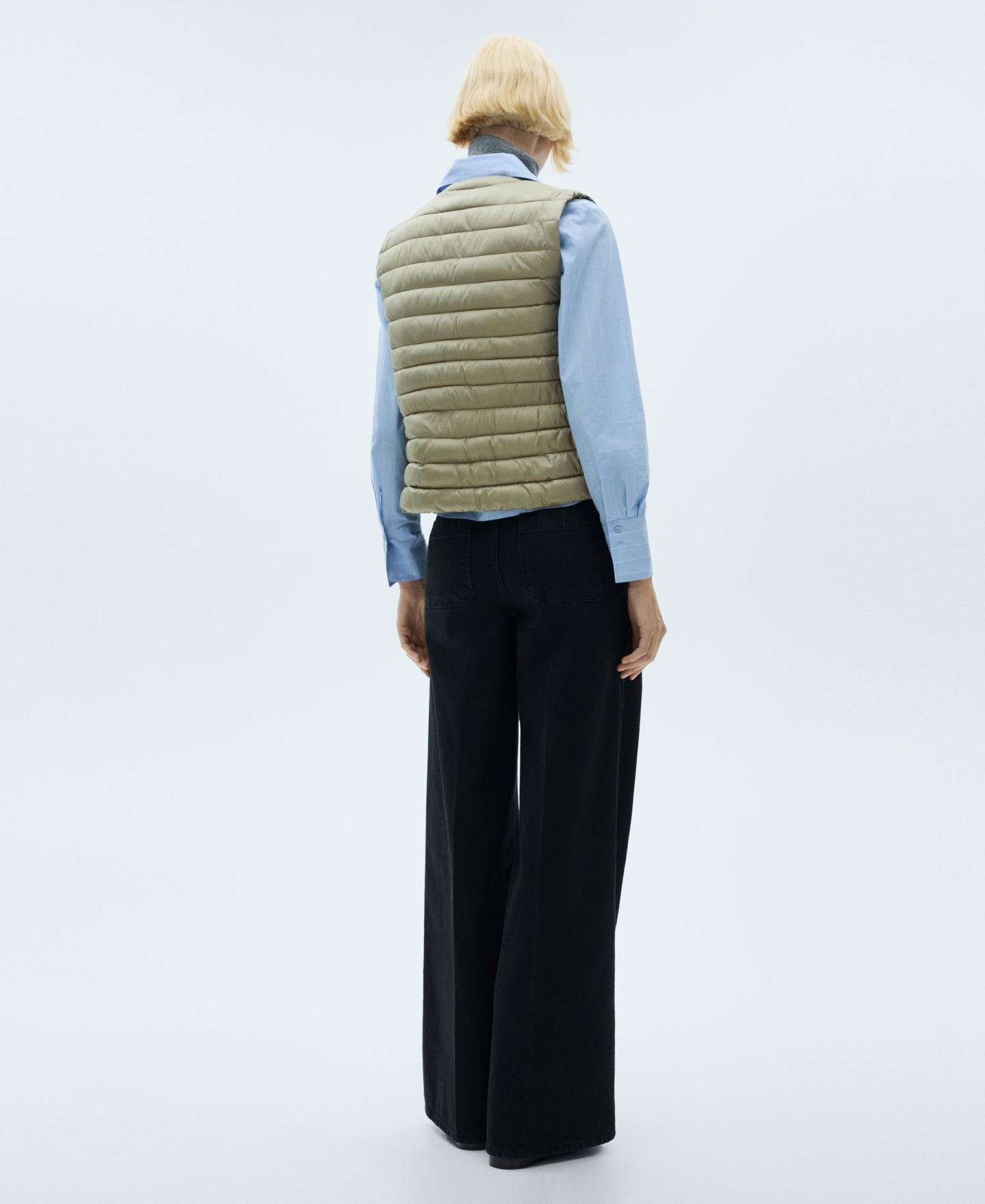 Женский жилет Mango Quilted Gilet, цвет: Пастельный зелёный — фото 2