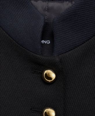 MANGO Women's Mandarin Collar And Jewel Buttons Jacket