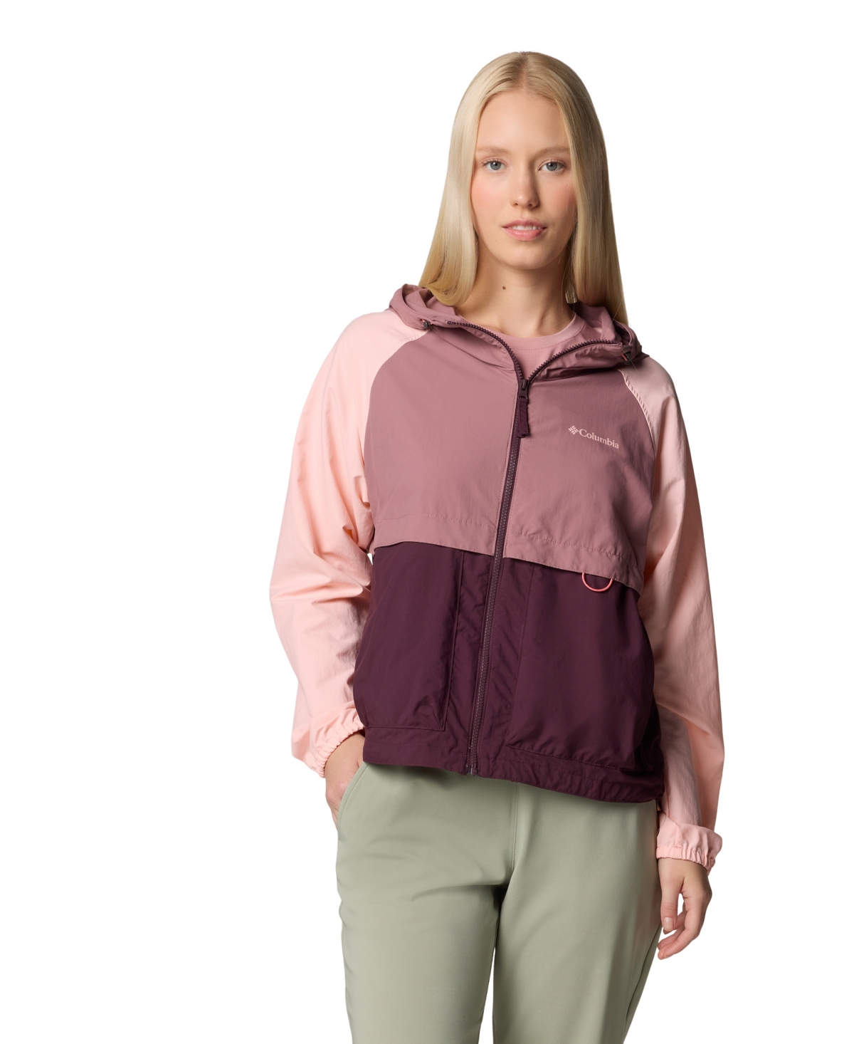 Women's Spire Valley Windbreaker Jacket - Moonvista, Fig, Pink Sand