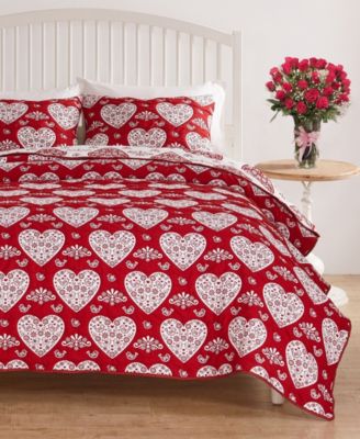 Lovebirds Woven Jacquard Reversible 3-Pc. Coverlet Set, King