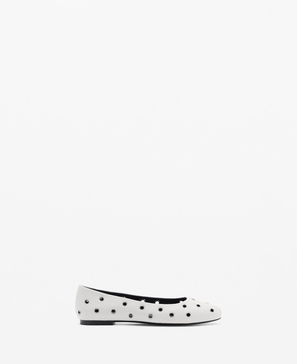 Mango Die-cut Ballerinas White In White