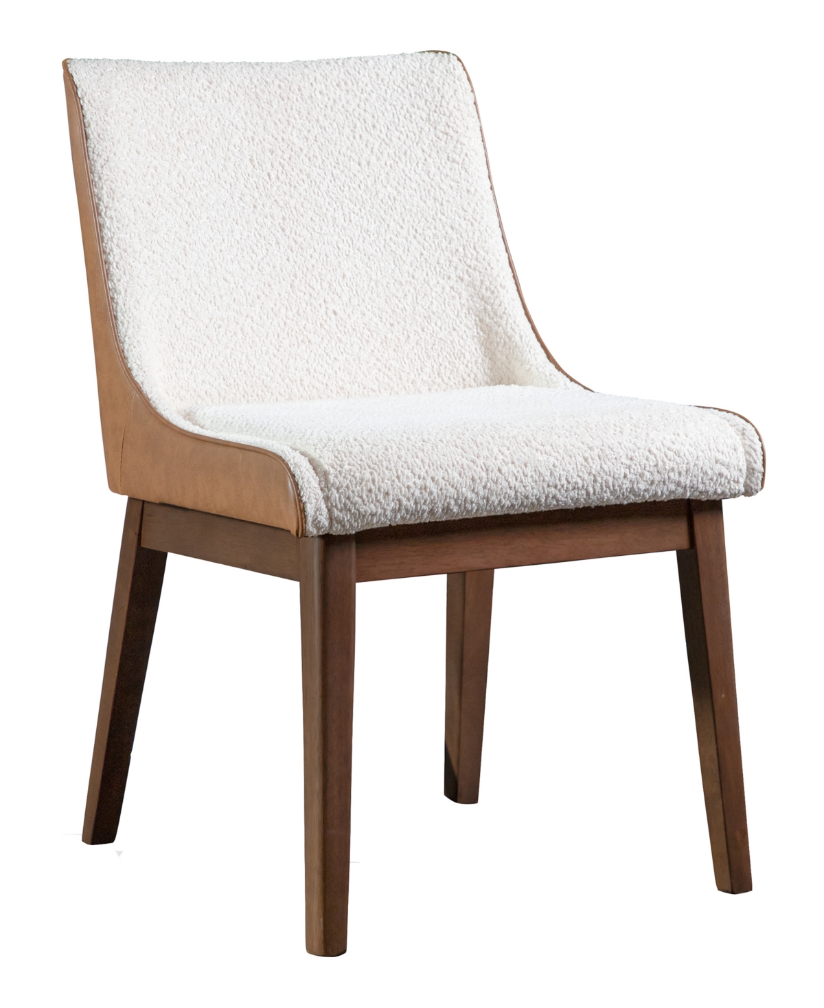 Furniture Of America 2-pc. Forest Wisp Boucle Fabric Dining Chair Set In Walnut