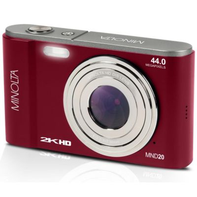 Minolta MND20 44 MP 2.7K Ultra HD Digital Camera (Red) With Slinger Camera case