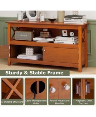 44 Inch Wooden Storage Cabinet TV Stand