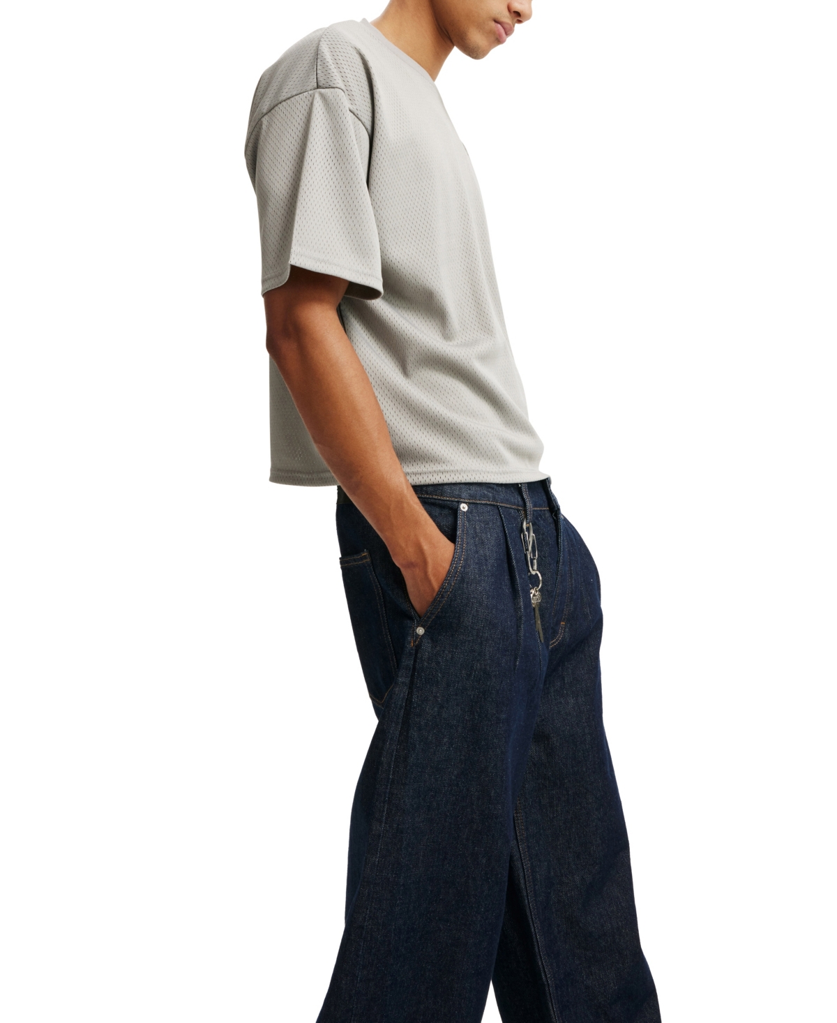 COTTON ON MEN'S CROPPED FIT MESH T-SHIRT 