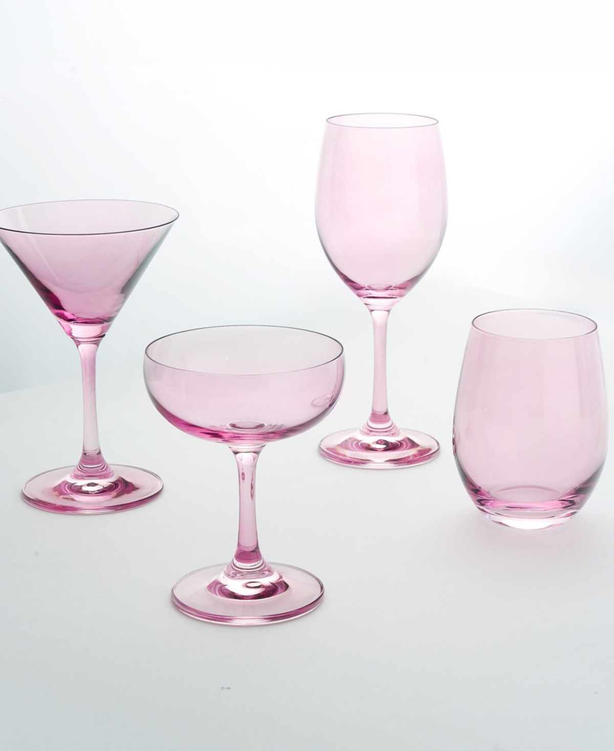 Godinger Set Of 4 Veneto Frost Stemless Wine Glasses In Pink