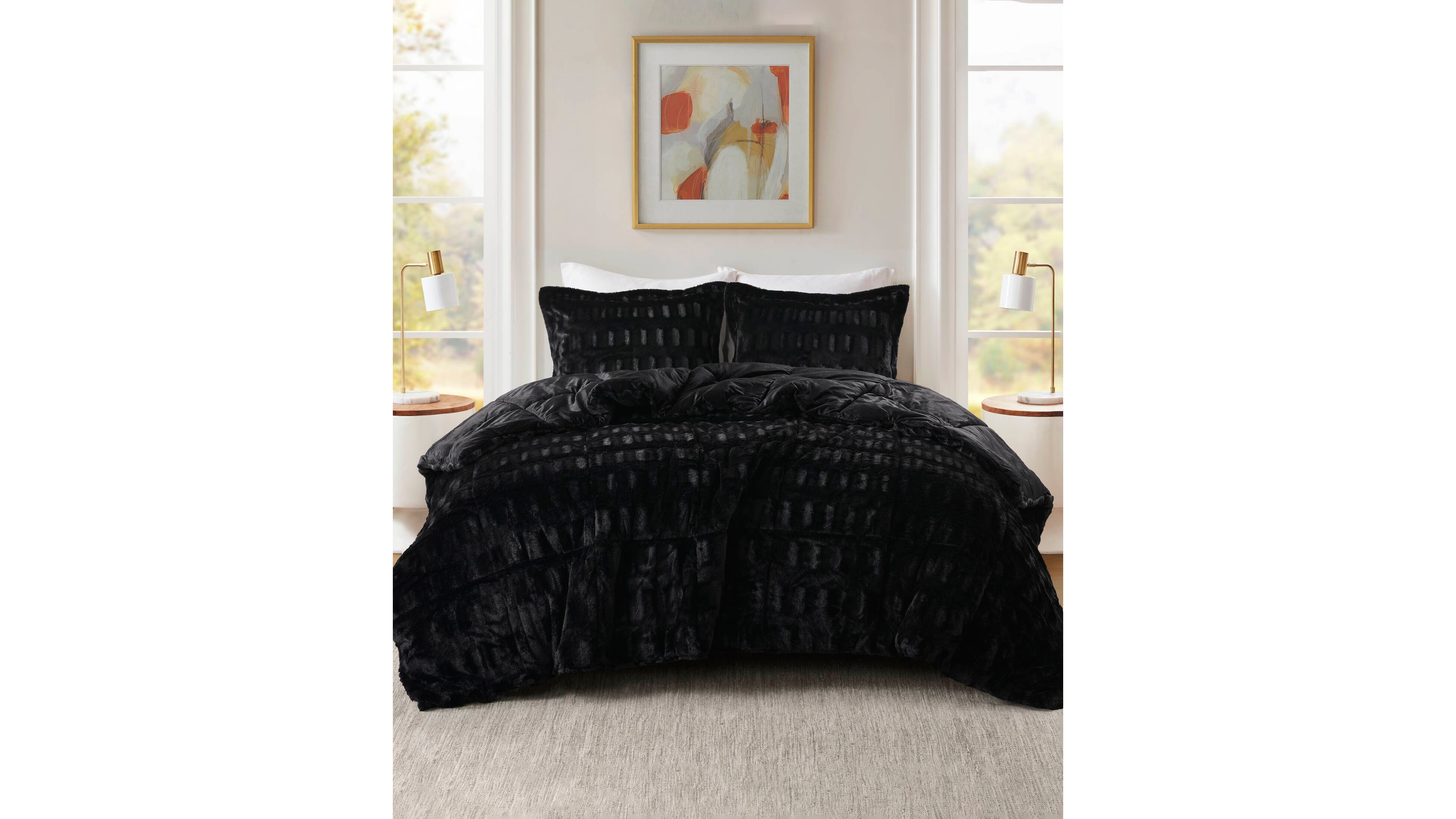 Madison Park Gia Faux-Fur 3-Pc. Comforter Set, King/California King