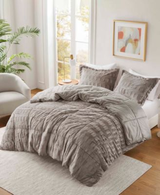 Gia Faux-Fur 3-Pc. Comforter Set, Full/Queen