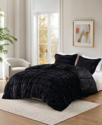 Gia Faux-Fur 3-Pc. Comforter Set, Full/Queen
