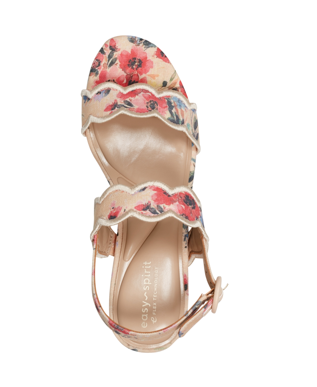 Shop Easy Spirit Women's Daana Block Heel Slingback Sandals In Soft Pink Floral