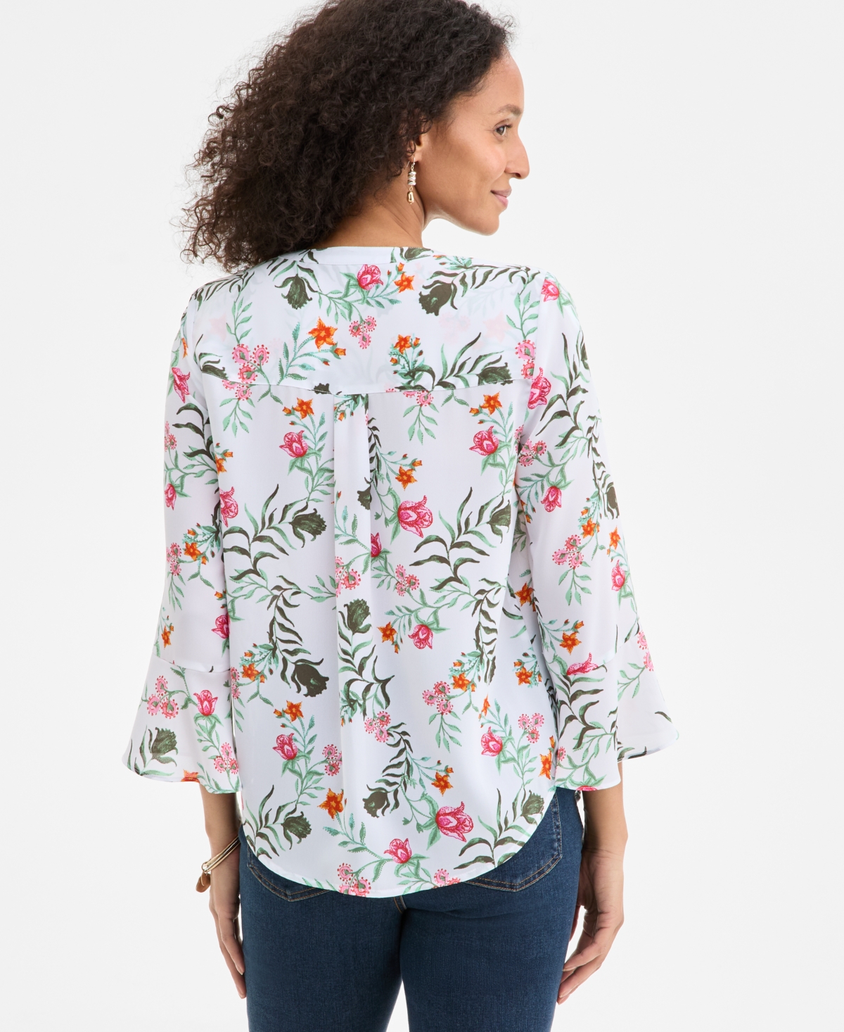 売れ筋商品|||スタイルアンドコー カットソー トップス レディース Petite Floral Pintucked Top, Exclusively at Macy's White Floral Style & Co Petite Floral Pintucked Top, Exclusively at