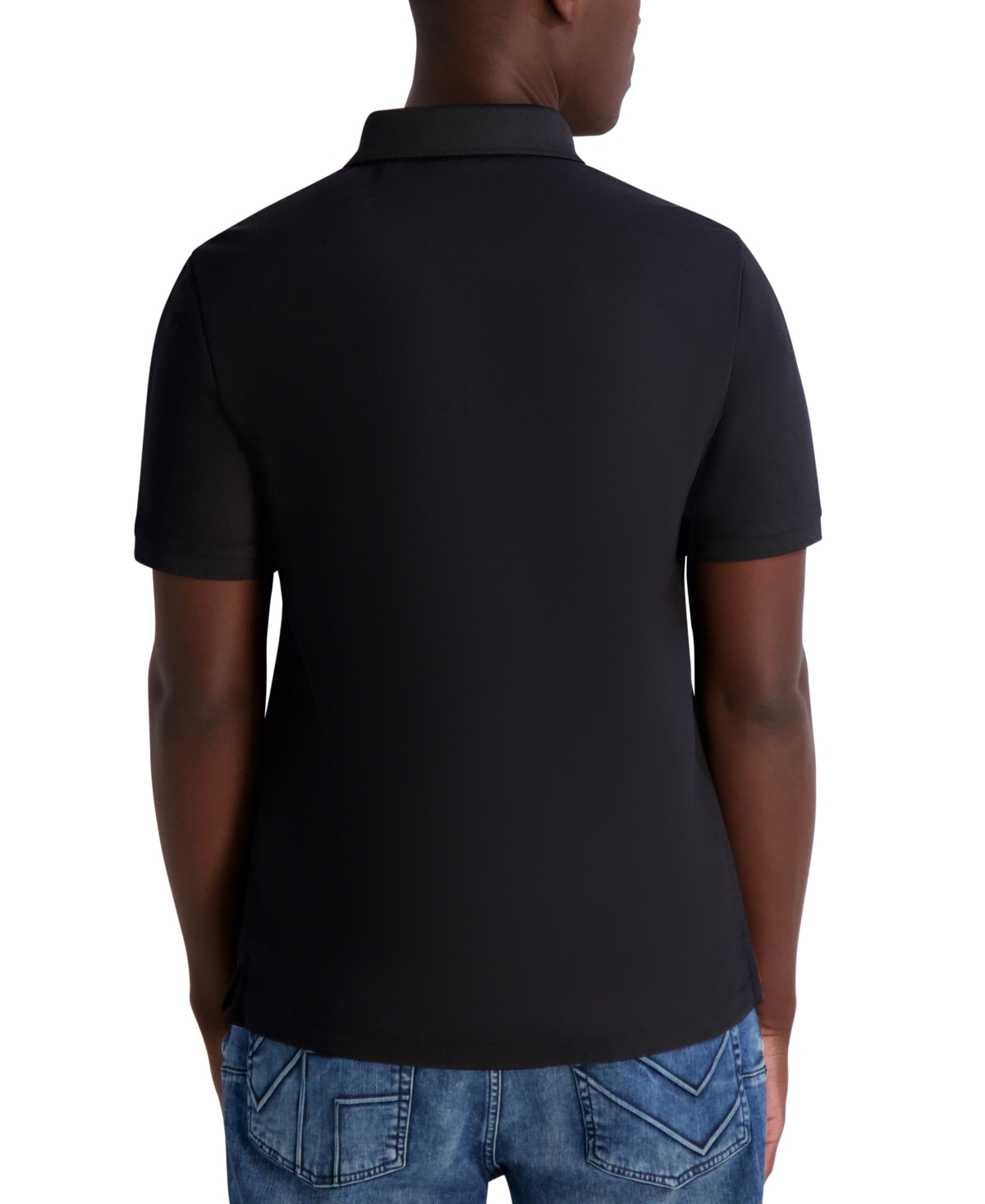 Karl Lagerfeld Men's Regular-fit Karl Head Pique Polo Shirt In Black