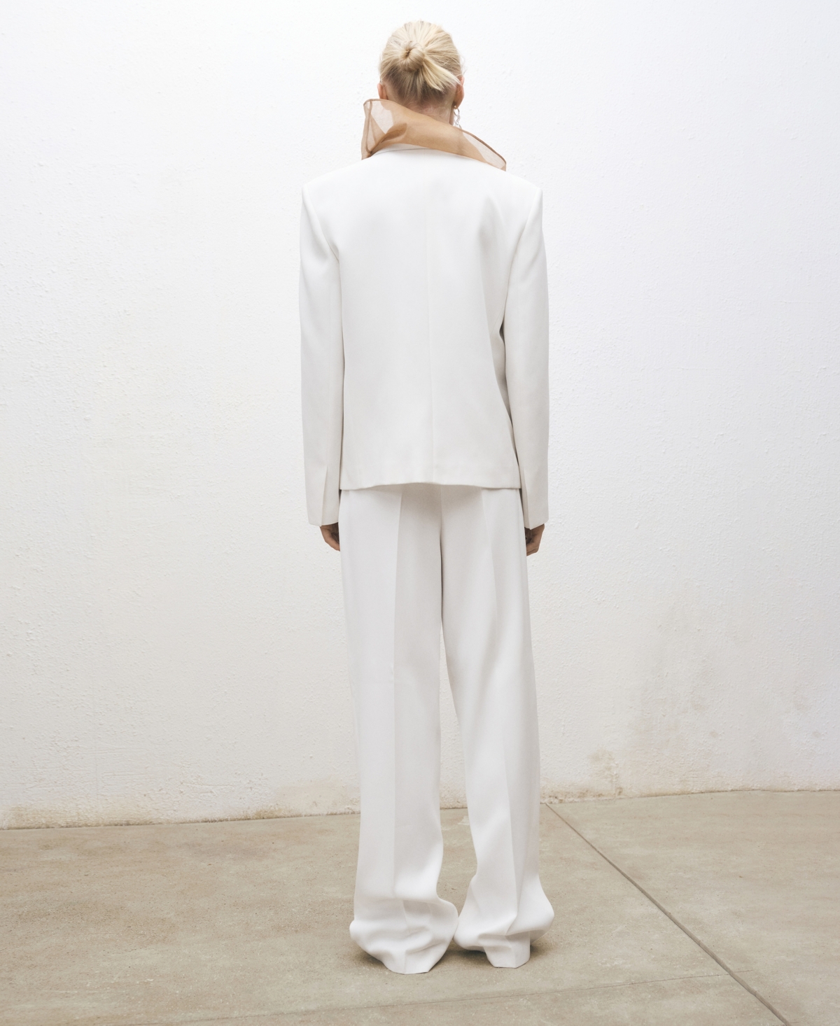 Shop Mango Women's Wide Leg Suit Trousers In White