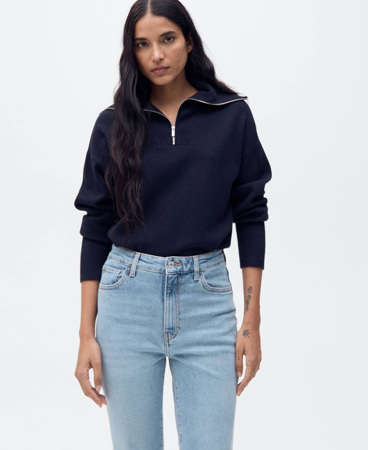 Mango Claudia Slim-fit Cropped Jeans Medium Blue In Medium Blue