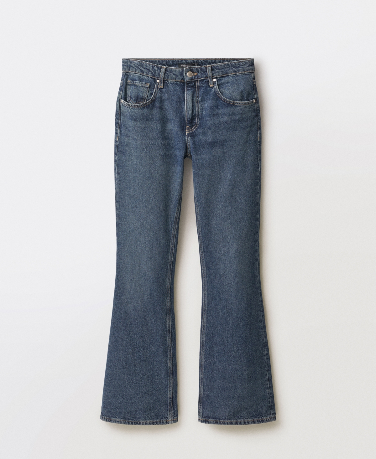 Mango High-waist Flared Jeans Dark Blue In Dark Blue