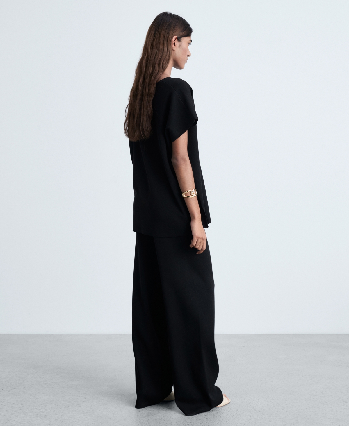 Shop Mango Women's Straight Knitted Trousers In Black