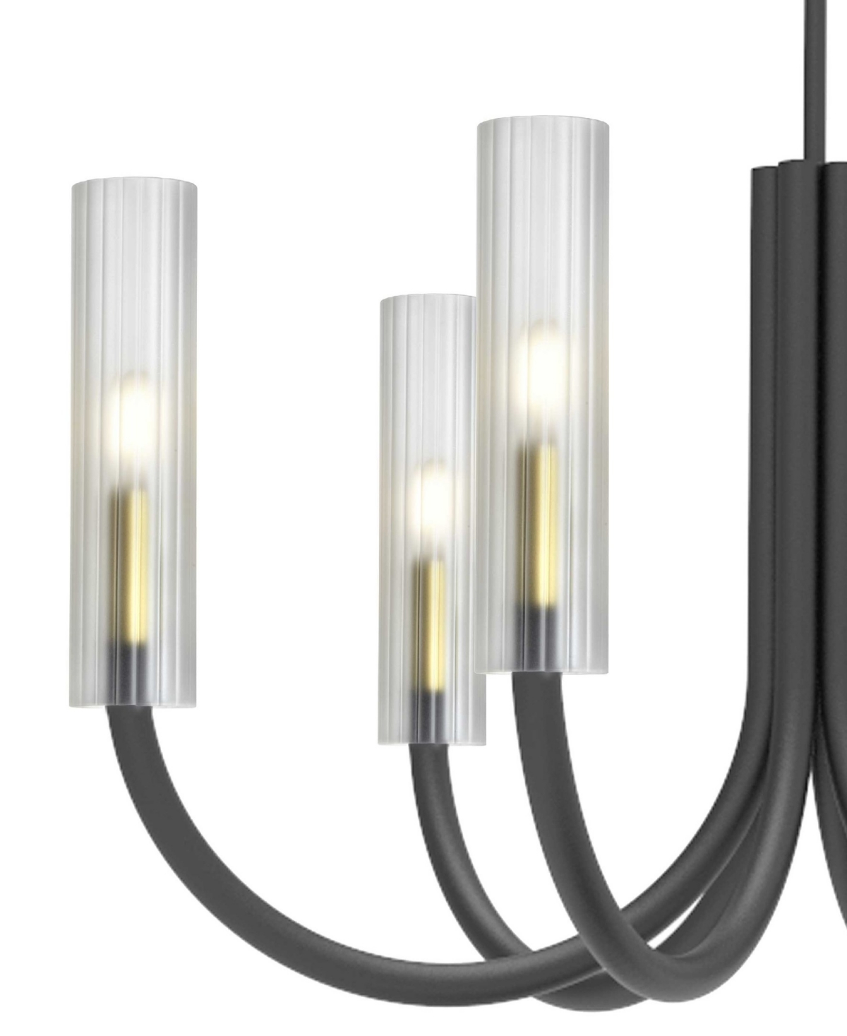 Dainolite 21.75" Metal Wand 6 Light Led Chandelier In Matte Black