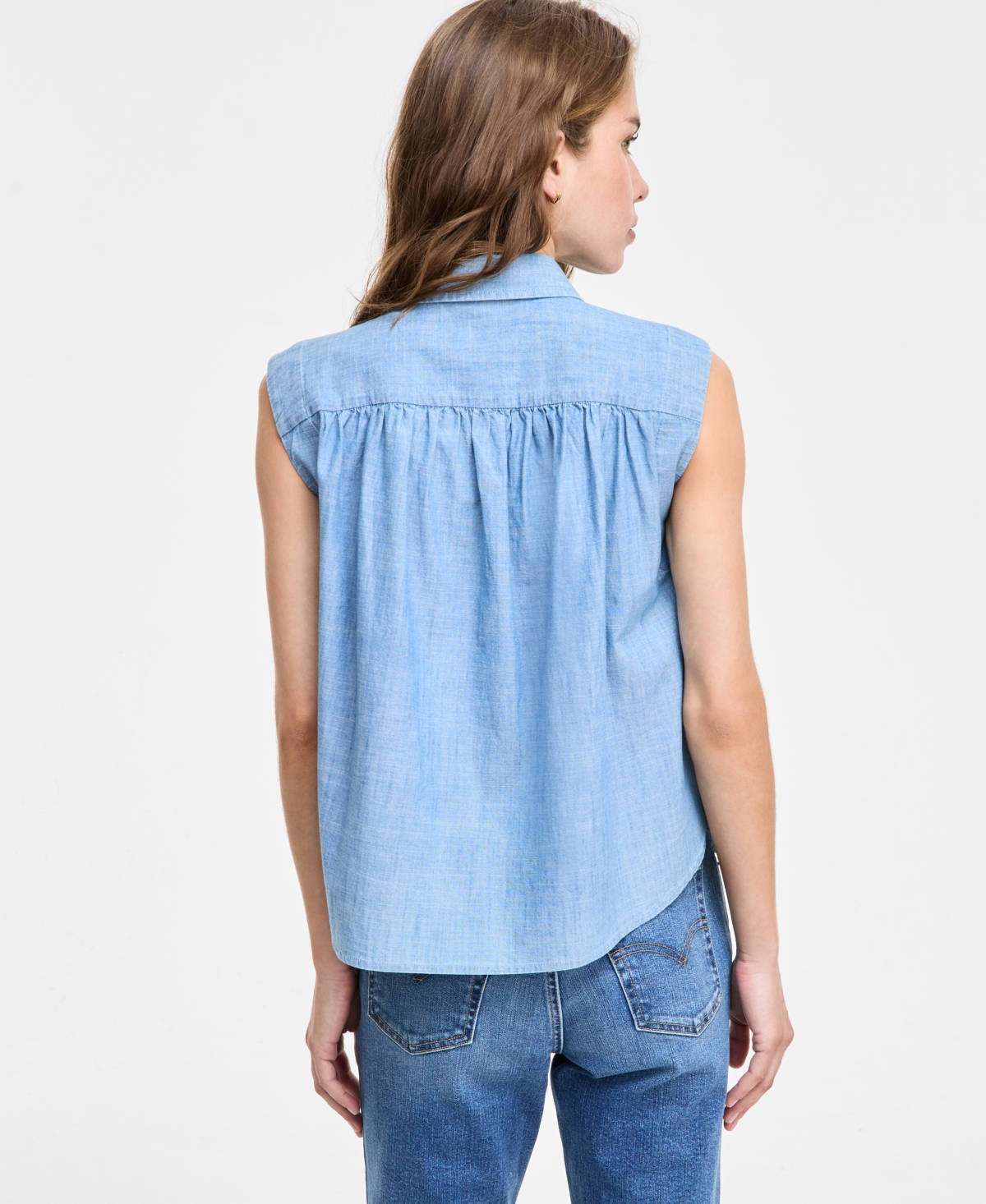 Levi's Levis Womens Gracen Sleeveless Blouse 725 High Rise Kick Flare Jeans In Alternate Fin