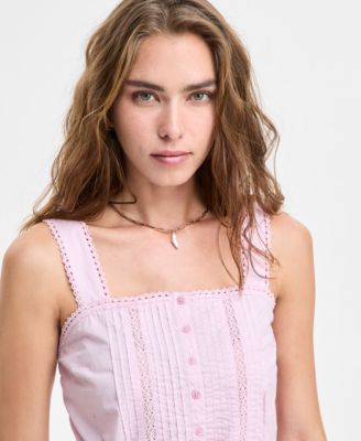 Women's Brynnley Cotton Lace-Trim Blouse