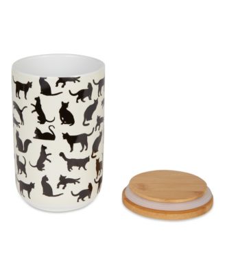 Ceramic Pet Treat Canister Cats Meow