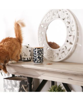 Ceramic Pet Treat Canister Cats Meow