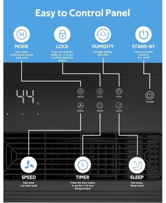 45 Pint Auto Manual Drain Home Dehumidifier