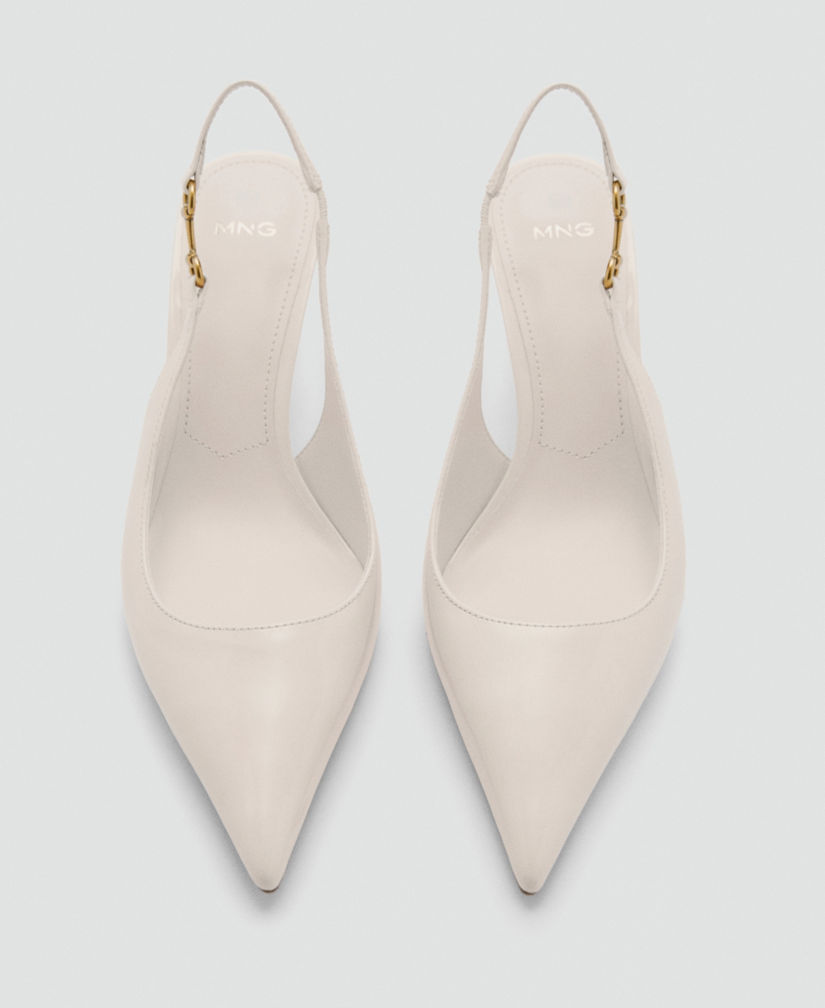 Mango Heeled Shoes With Link Detail Beige In Beige